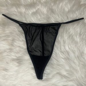 Mesh Black G-String Panties